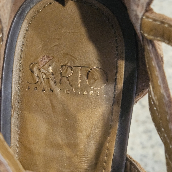 Franco Sarto SZ 7.5 Caramel Supernova Gladiator Lace Up Open Toe 3.5" Heel Shoes - Picture 8 of 9